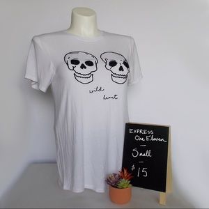 EXPRESS One Eleven Skull “Wild Heart” Tee